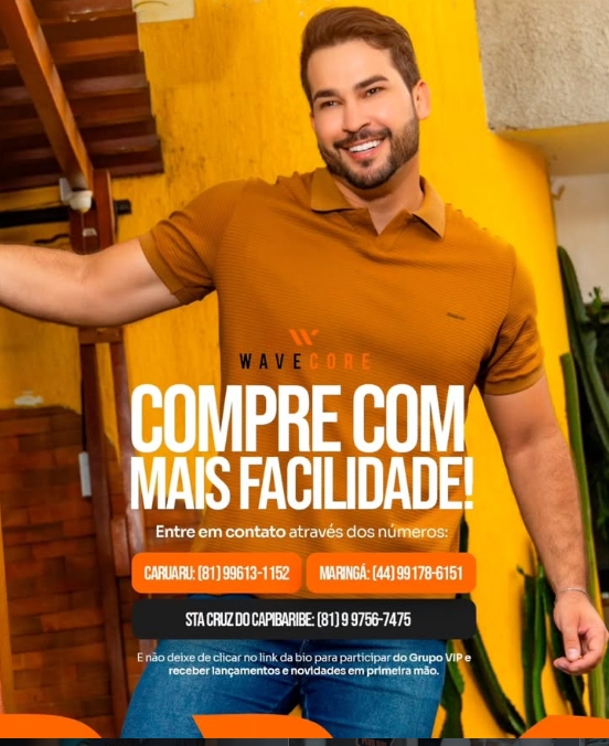 Modelo vestindo camisa gola polo Wavecore
